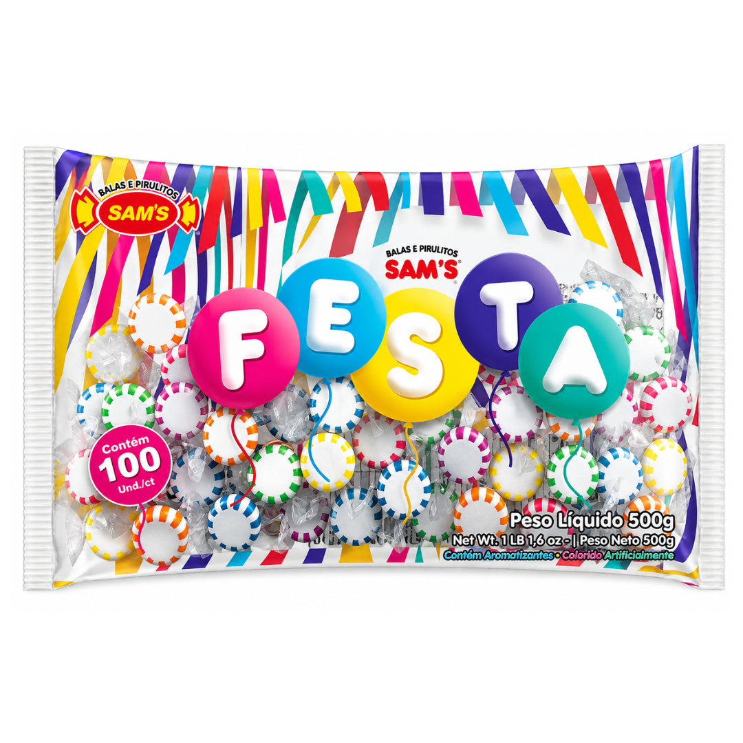 Caramelos Festa Duros Sam's 500g