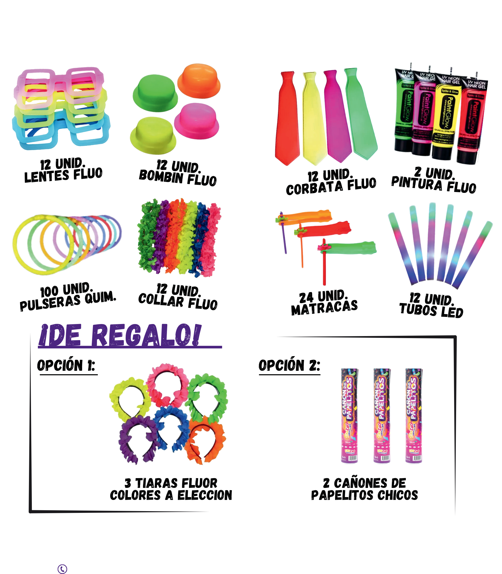 Combo Cotillón 50 a 70 Personas