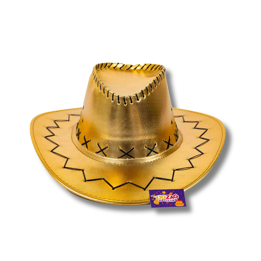 Sombrero Cowboy Metalizado Dorado