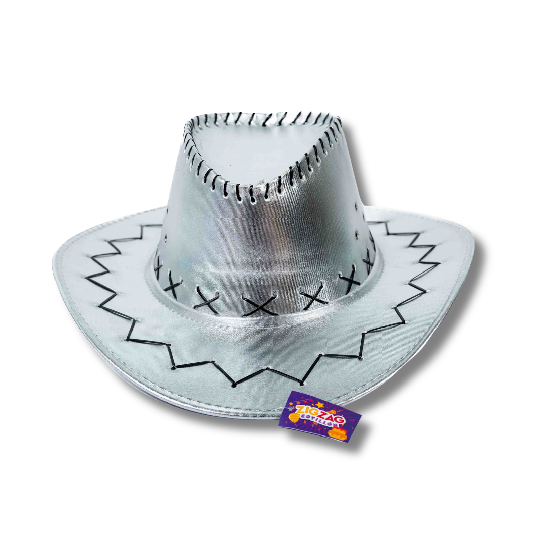 Sombrero Cowboy Metalizado Plateado