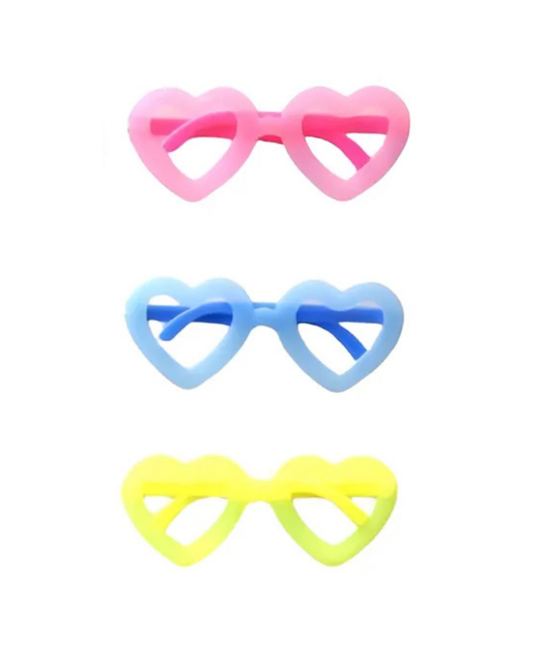 Lentes Corazón Flúo x12 unidades